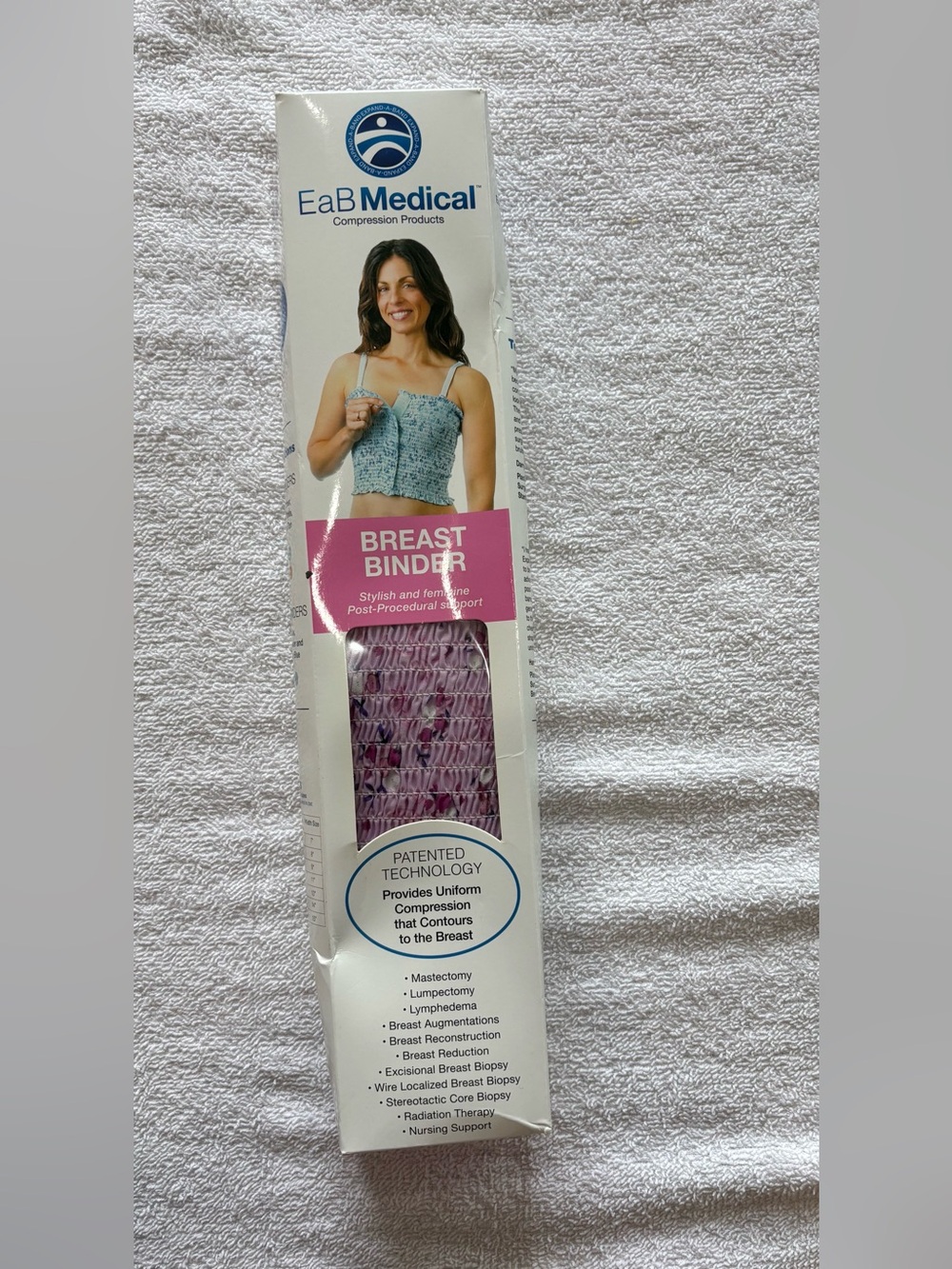 EaB Medical Women's Purple Breast Binder - Supportive Compression Garment